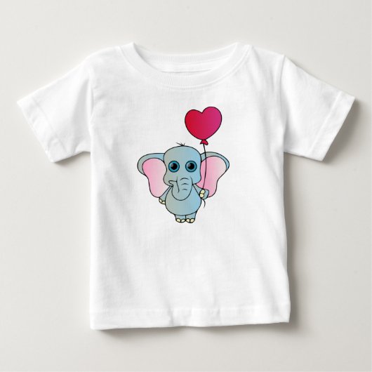 ゾウ、自然、バルーン ベビーTシャツ (正面)