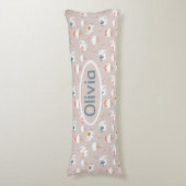 ゾウ、雲、虹（名前） ボディピロー (正面縦)