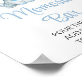 ゾウ、青い花、赤ちゃんシャワー桃佐バー ポスター (角)