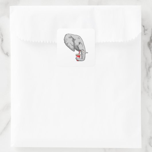 ゾウ(飲み物) スクエアシール (バッグ)