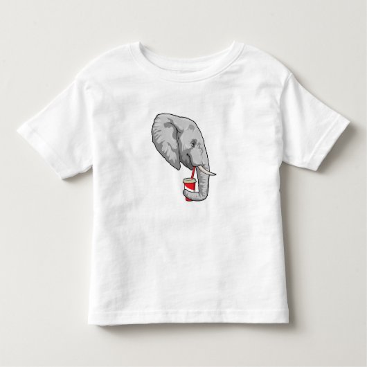 ゾウ（飲み物） トドラーTシャツ (正面)