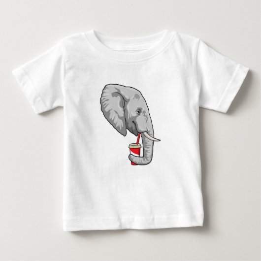 ゾウ（飲み物） ベビーTシャツ (正面)