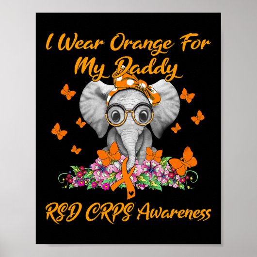 ゾウI衣服オレンジFor My Daddy Rsd Crps Aware ポスター (正面)