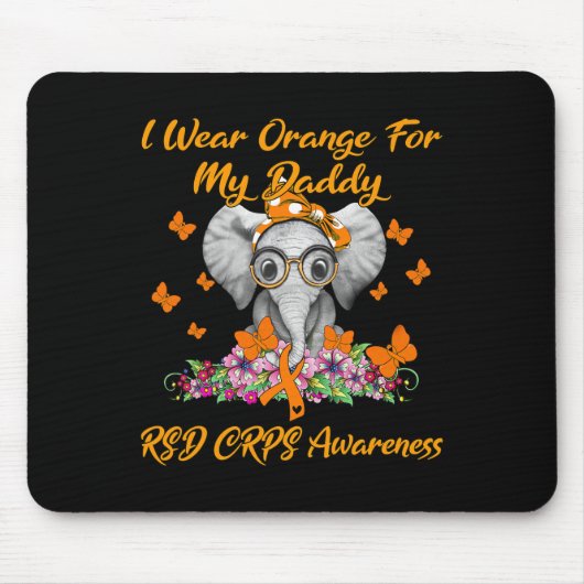 ゾウI衣服オレンジFor My Daddy Rsd Crps Aware マウスパッド (正面)