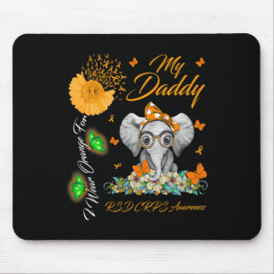 ゾウI衣服オレンジFor My Daddy Rsd Crps Aware マウスパッド