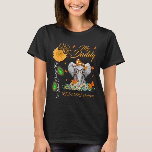 ゾウI衣服オレンジfor My Daddy RSD CRPS Aware Tシャツ (正面)
