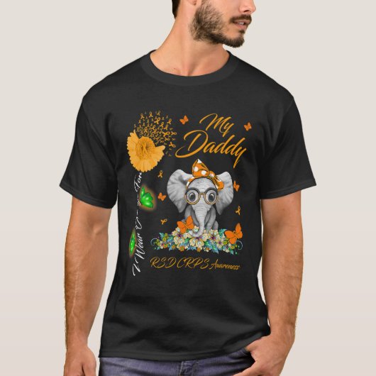 ゾウI衣服オレンジFor My Daddy Rsd Crps Aware Tシャツ (正面)