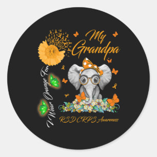 ゾウI衣服オレンジMy Grandpa Rsd Crps Awa ラウンドシール