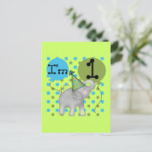 ゾウI'm 1 First誕生日Tシャツとギフト ポストカード (スタンド正面)