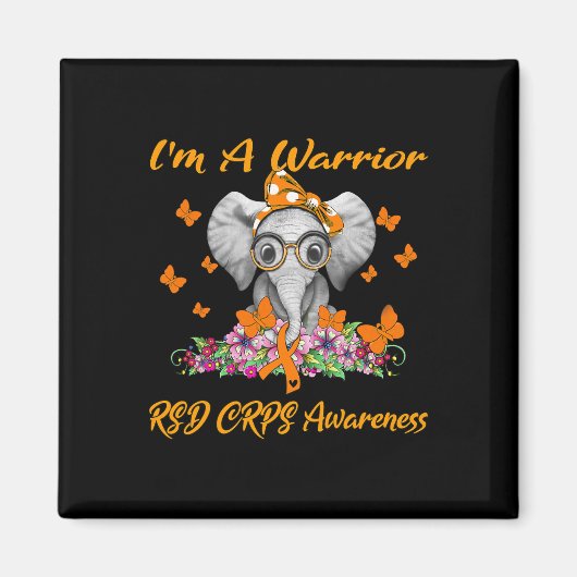 ゾウI'm a Warrior RSD CRPS認識度 マグネット (正面)