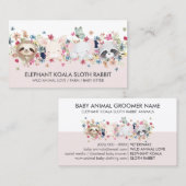 ゾウKOALA SLOTH RABBIT BABY ANIMALS 名刺 (正面/裏面)