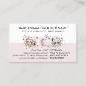 ゾウKOALA SLOTH RABBIT BABY ANIMALS 名刺 (裏面)