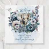 ゾウOhボーイブルーフローラベビーシャワー フェイバータグ (正面)