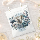 ゾウOhボーイブルーフローラベビーシャワー フェイバーバッグ (クリップ留めされた状態)