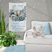 ゾウOhボーイブルーフローラベビーシャワー 横断幕