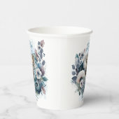 ゾウOhボーイブルーフローラベビーシャワー 紙コップ (右)