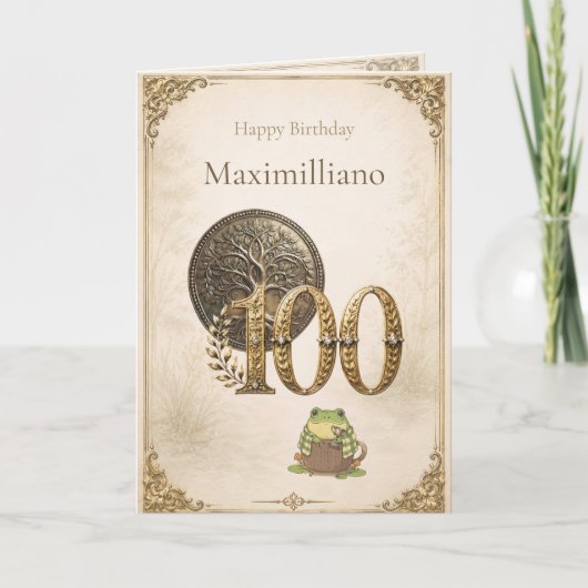 ゾチお誕生日おめでとう 100歳 カード (正面)