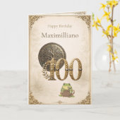 ゾチお誕生日おめでとう 100歳 カード (黄色い花)