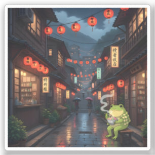 ゾチが九份の古い通りランタン夜を探索する シール