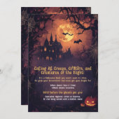 ゾッおもしろいク、クリター、生き物をすべて呼び出す 招待状 (正面/裏面)