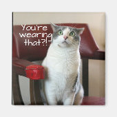 ゾッとした猫 マグネット (正面)