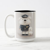 ゾッとするような勇者…青いプードルヒーロー ツートーンマグカップ (左)