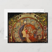 ゾディアックウーマンミュシャ ポストカード (正面/裏面)