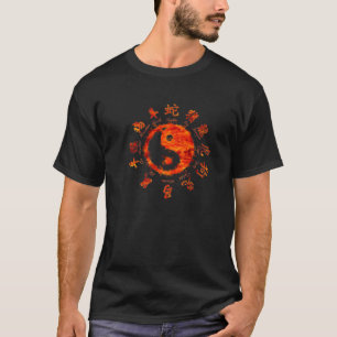 ゾディアック中国のチャート陰陽シンボル – 太極拳 Tシャツ