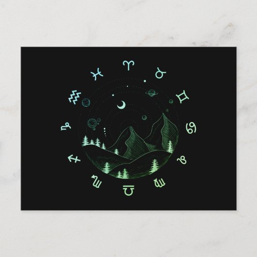 ゾディアースホイールマウンテンランドスケープ ポストカード (正面)