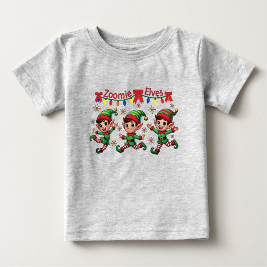 ゾミー小妖精や小人クリスマス ベビーTシャツ (正面)