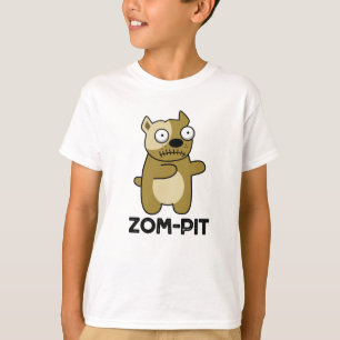 ゾムピットファニーハロウィーンゾンビピットブルプン Tシャツ