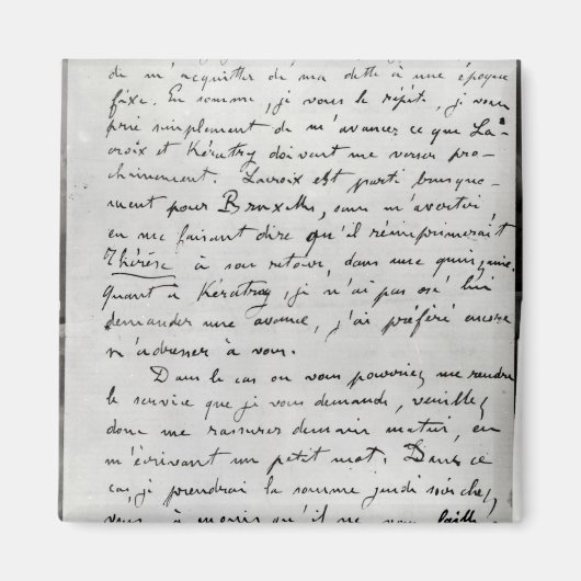 ゾラからエドアードマネへの手紙1868 マグネット (正面)