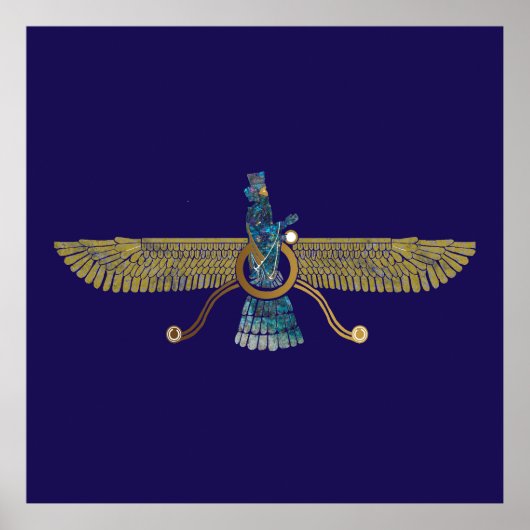 ゾロアスターAhuraマツダゾロアスター宗教シンボル ポスター (正面)