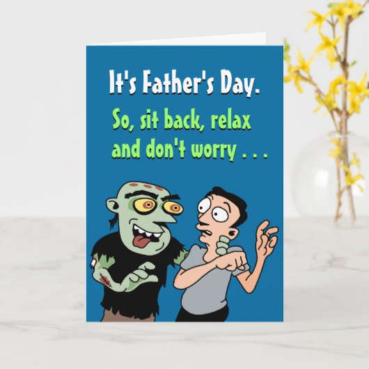 ゾンおもしろいビの父の日 カード (黄色い花)