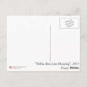 ゾンタポストカードイエローローズラインスケッチ ポストカード (裏面)