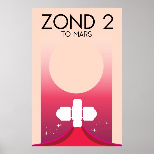 ゾンド2号宇宙アート ポスター (正面)