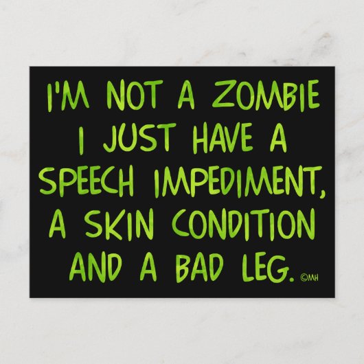 ゾンビおもしろいではなくゾンビグリーン シーズンポストカード (正面)