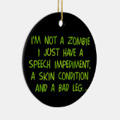 ゾンビおもしろいではなくゾンビグリーン セラミックオーナメント (右)