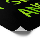 ゾンビおもしろいではなくゾンビグリーン ポスター (角)