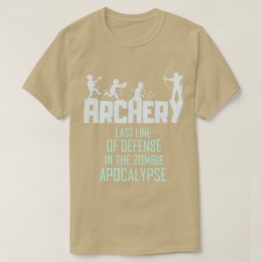ゾンビおもしろいアーチェリーギフトプリントメンズウィメンズボーアール Tシャツ (デザイン正面)