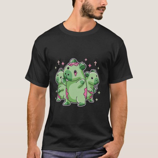 ゾンビおもしろいキャピバラ不気味ハロウィンジャンキーホラー Tシャツ (正面)