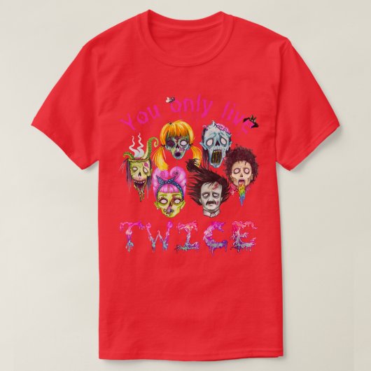ゾンビおもしろいスカッドティー、ゾンビ黙示録、ハロー Tシャツ (デザイン正面)