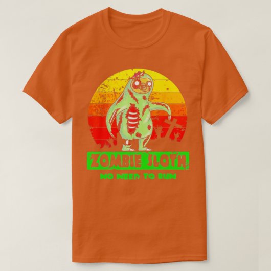 ゾンビおもしろいスロス不要プ走ンハロウィン Tシャツ (デザイン正面)