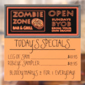 ゾンビおもしろいゾーンハロウィーン ウィンドウサイン (シート2)