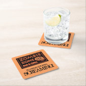 ゾンビおもしろいゾーンハローウィンパーティ スクエアペーパーコースター (インサイチュ)