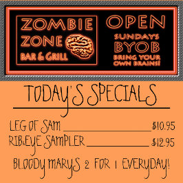 ゾンビおもしろいゾーンBYOBが自分の脳を持ち込む ポスター