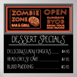 ゾンビおもしろいデザートレディーフィンガーブラッドプリン ポスター
