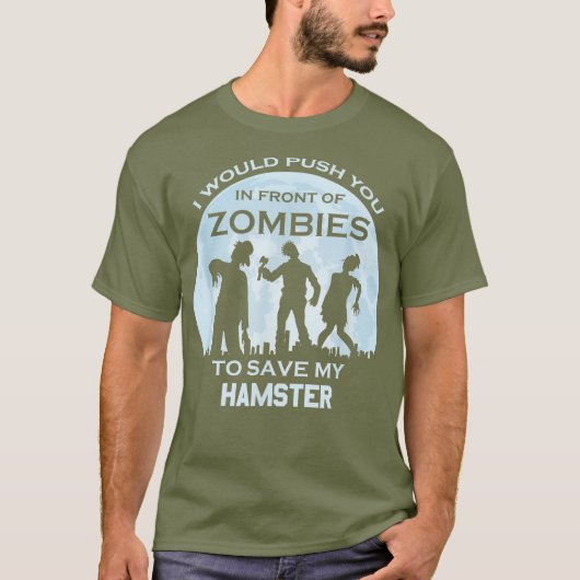 ゾンビおもしろいハロウィーンペットハムスター Tシャツ (正面)