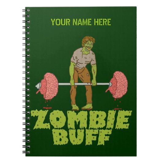 ゾンビおもしろいバフウェイトリフター ノートブック (正面)