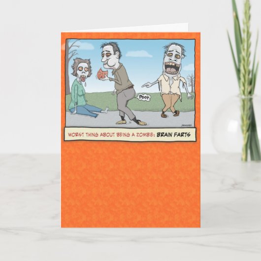 ゾンビおもしろいブレインファルトハロウィーン カード (正面)